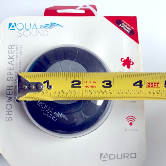 NEW ADURO AQUASOUND SHOWER SPEAKER WATERPROOF WIRELESS SPEAKER (BLACK) - Picture 8 of 16